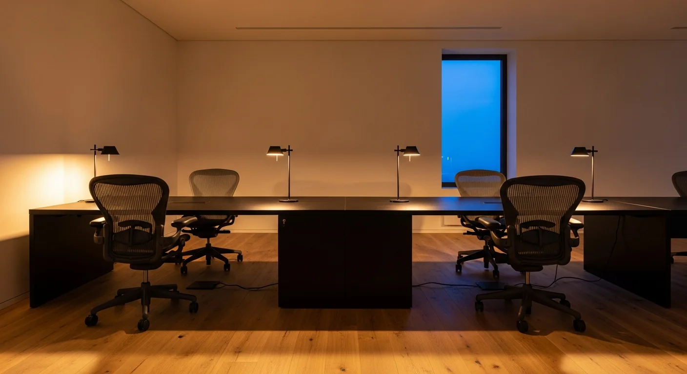 Minimaler Arbeitsraum am Abendlicht — Software-Entwicklung als ruhiges Handwerk